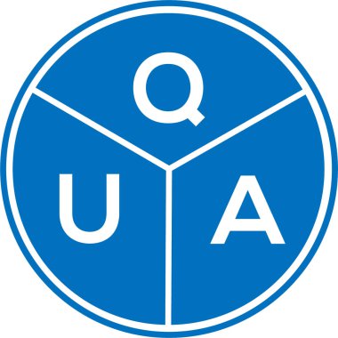 Beyaz arka planda QUA harf logosu tasarımı. Qua yaratıcı daire harfi logosu. QUA harf tasarımı.