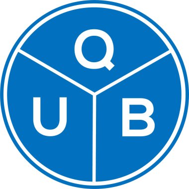 Beyaz arka planda QUB harfi logo tasarımı. QUB yaratıcı daire harfi logosu. QUB harf tasarımı.
