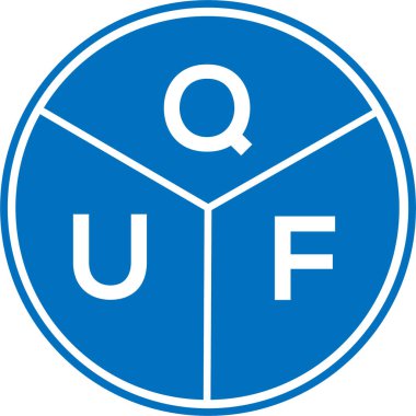 Beyaz arkaplanda QUF harf logosu tasarımı. QUF yaratıcı daire harfi logosu. QUF harf tasarımı.