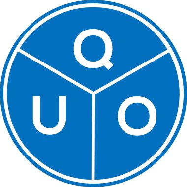 Beyaz arka planda QUO harf logosu tasarımı. Quo yaratıcı daire harfi logosu. QUO harf tasarımı.