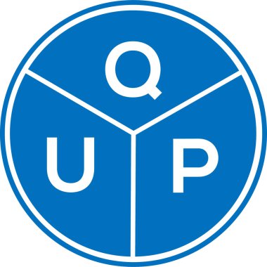 Beyaz arkaplanda QUP harf logosu tasarımı. QUP yaratıcı daire harfi logosu. QUP harf tasarımı.