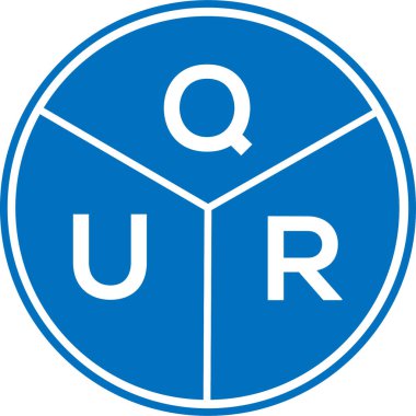 Beyaz arkaplanda QUR harfi logo tasarımı. QUR yaratıcı daire harfi logosu konsepti. QUR harf tasarımı.