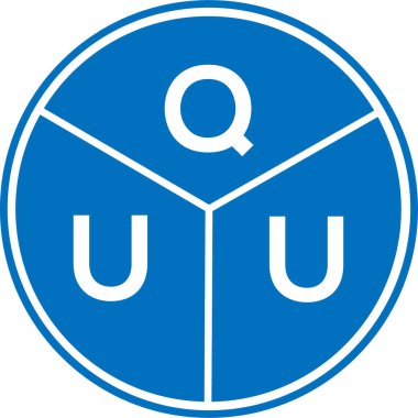 Beyaz arka planda QUU harf logosu tasarımı. Quu yaratıcı daire harfi logosu. QUU harf tasarımı.