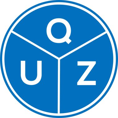 Beyaz arkaplanda QUZ harf logosu tasarımı. QuZ yaratıcı daire harfi logosu. QUZ harf tasarımı.
