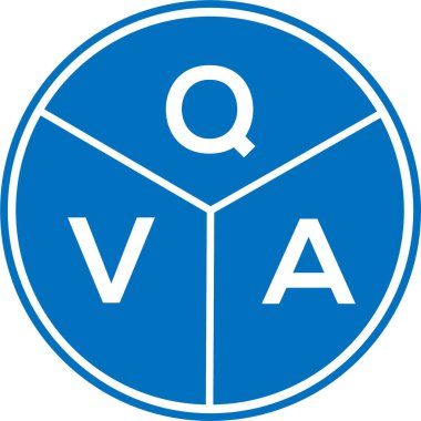 Beyaz arka planda QVA harf logosu tasarımı. QVA yaratıcı daire harfi logosu konsepti. QVA harf tasarımı.