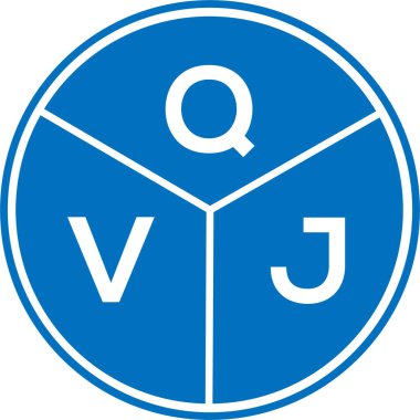 Beyaz arkaplanda QVJ harf logosu tasarımı. QVJ yaratıcı daire harfi logosu. QVJ harf tasarımı.