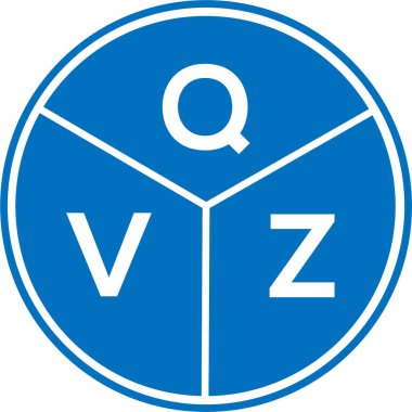 Beyaz arkaplanda QVZ harf logosu tasarımı. QVZ yaratıcı daire harfi logosu konsepti. QVZ harf tasarımı.