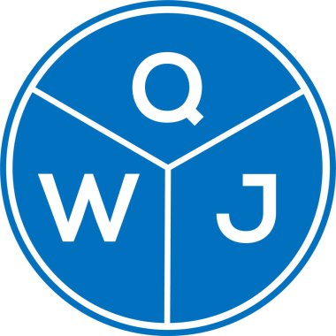 Beyaz arkaplanda QWJ harfi logo tasarımı. QWJ yaratıcı daire harfi logosu konsepti. QWJ harf tasarımı.