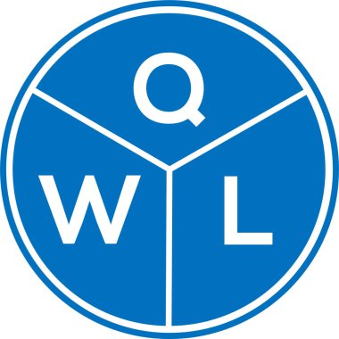 Beyaz arkaplanda QWL harf logosu tasarımı. QWL yaratıcı daire harfi logosu konsepti. QWL harf tasarımı.