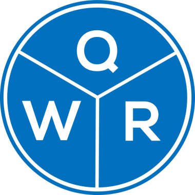 Beyaz arka planda QWR harfi logo tasarımı. QWR yaratıcı daire harfi logosu konsepti. QWR harf tasarımı.