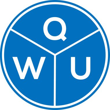 Beyaz arka planda QWU harf logosu tasarımı. QWU yaratıcı daire harfi logosu. QWU harf tasarımı.