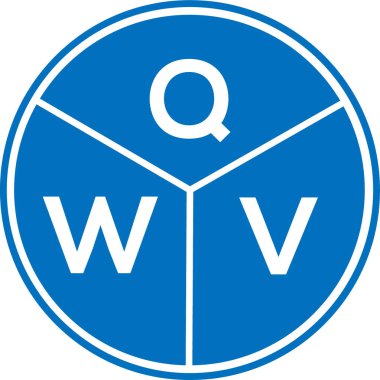 Beyaz arkaplanda QWV harf logosu tasarımı. QWV yaratıcı daire harfi logosu konsepti. QWV harf tasarımı.