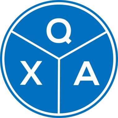 Beyaz arkaplanda QXA harf logosu tasarımı. QXA yaratıcı daire harfi logosu konsepti. QXA harf tasarımı.