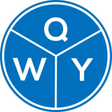 Beyaz arkaplanda QWY harf logosu tasarımı. QWY yaratıcı daire harfi logosu konsepti. QWY harf tasarımı.