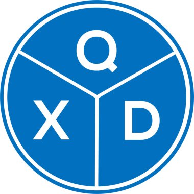 Beyaz arkaplanda QXD harf logosu tasarımı. QXD yaratıcı daire harfi logosu konsepti. QXD harf tasarımı.