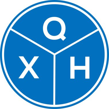 Beyaz arkaplanda QXH harf logosu tasarımı. QXH yaratıcı daire harfi logosu konsepti. QXH harf tasarımı.