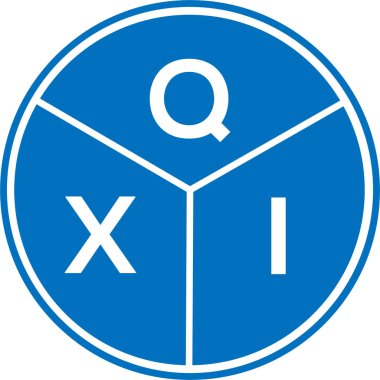 Beyaz arka planda QXI harf logosu tasarımı. QXI yaratıcı daire harfi logosu konsepti. QXI harf tasarımı.