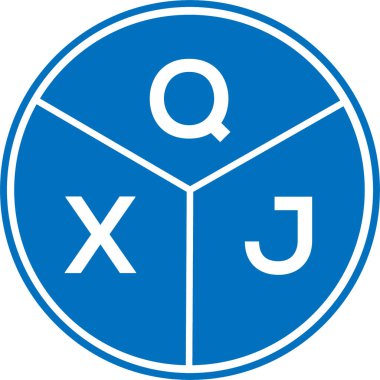 Beyaz arkaplanda QXJ harf logosu tasarımı. QXJ yaratıcı daire harfi logosu. QXJ harf tasarımı.