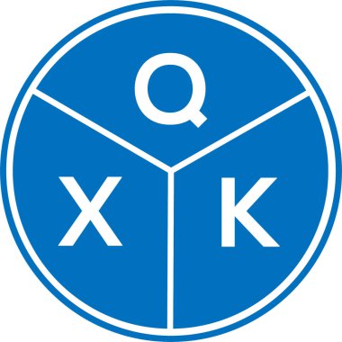 Beyaz arkaplanda QXK harf logosu tasarımı. QXK yaratıcı daire harfi logosu konsepti. QXK harf tasarımı.