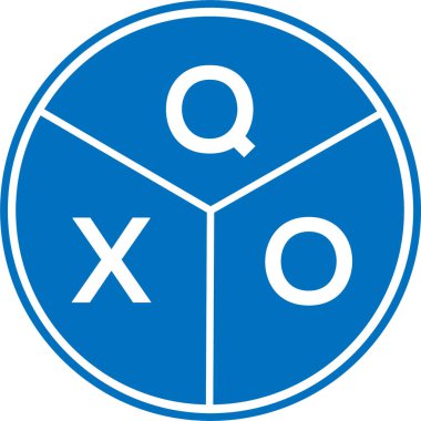 Beyaz arkaplanda QXO harf logosu tasarımı. QXO yaratıcı daire harfi logosu konsepti. QXO harf tasarımı.