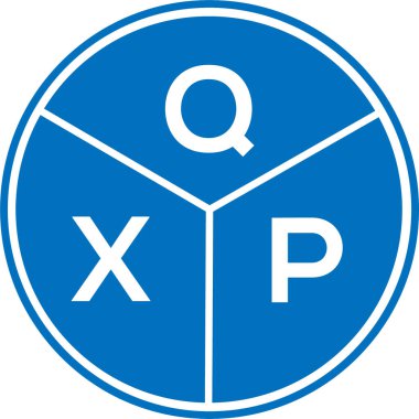 Beyaz arkaplanda QXP harf logosu tasarımı. QXP yaratıcı daire harfi logosu konsepti. QXP harf tasarımı.
