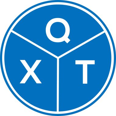 Beyaz arkaplanda QXT harf logosu tasarımı. QXT yaratıcı daire harfi logosu konsepti. QXT harf tasarımı.