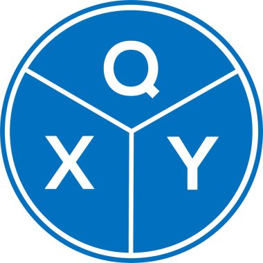 Beyaz arkaplanda QXY harf logosu tasarımı. QXY yaratıcı daire harfi logosu konsepti. QXY harf tasarımı.