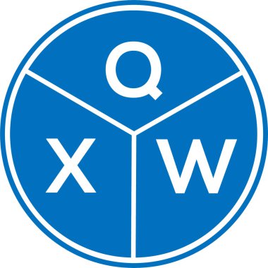 Beyaz arkaplanda QXW harf logosu tasarımı. QXW yaratıcı daire harfi logosu. QXW harf tasarımı.