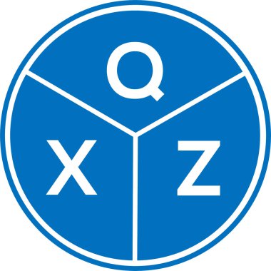 Beyaz arkaplanda QXZ harf logosu tasarımı. QXZ yaratıcı daire harfi logosu konsepti. QXZ harf tasarımı.