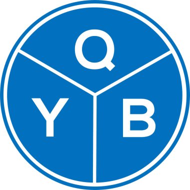 Beyaz arkaplanda QYB harfi logo tasarımı. QYB yaratıcı daire harfi logosu konsepti. QYB harf tasarımı.