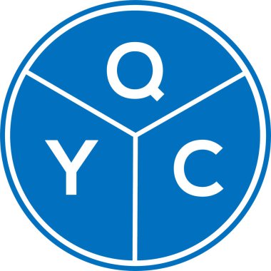 Beyaz arkaplanda QYC harf logosu tasarımı. QYC yaratıcı daire harfi logosu konsepti. QYC harf tasarımı.