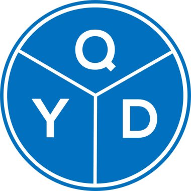 Beyaz arkaplanda QYD harf logosu tasarımı. QYD yaratıcı daire harfi logosu konsepti. QYD harf tasarımı.