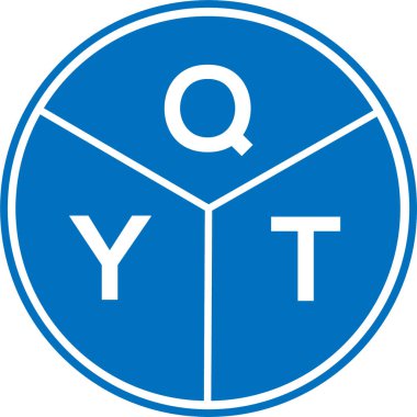 Beyaz arkaplanda QYT harf logosu tasarımı. QYT yaratıcı daire harfi logosu konsepti. QYT harf tasarımı.