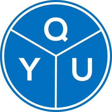 Beyaz arkaplanda QYU harf logosu tasarımı. Qyu yaratıcı daire harfi logosu konsepti. QYU harf tasarımı.