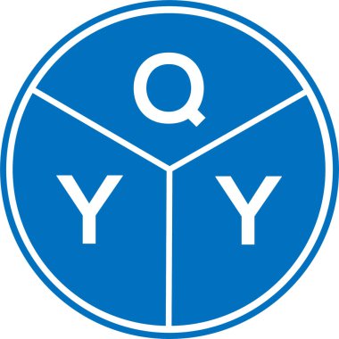 Beyaz arkaplanda QYY harf logosu tasarımı. QYY yaratıcı daire harfi logosu. QYY harf tasarımı.