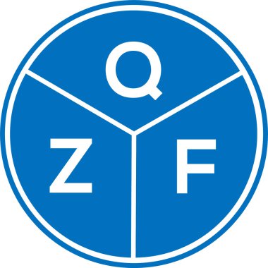 Beyaz arkaplanda QZF harf logosu tasarımı. QZF yaratıcı daire harfi logosu konsepti. QZF harf tasarımı.