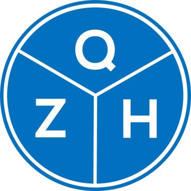 Beyaz arkaplanda QZH harf logosu tasarımı. QZH yaratıcı daire harfi logosu konsepti. QZH harf tasarımı.