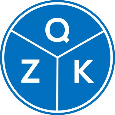 Beyaz arkaplanda QZK harf logosu tasarımı. QZK yaratıcı daire harfi logosu konsepti. QZK harf tasarımı.