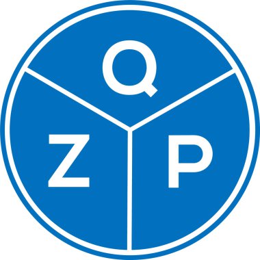Beyaz arkaplanda QZP harf logosu tasarımı. QZP yaratıcı daire harfi logosu konsepti. QZP harf tasarımı.