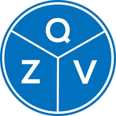 Beyaz arkaplanda QZV harf logosu tasarımı. QZV yaratıcı daire harfi logosu konsepti. QZV harf tasarımı.