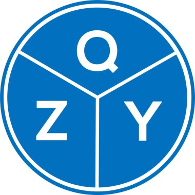 Beyaz arkaplanda QZY harf logosu tasarımı. QZY yaratıcı daire harfi logosu konsepti. QZY harf tasarımı.