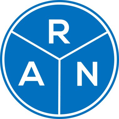 Beyaz arka planda RAN harf logosu tasarımı. Yaratıcı yuvarlak harf logosu konsepti koştu. RAN harf tasarımı.