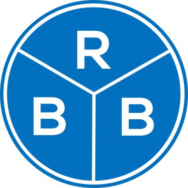 Beyaz arka planda RBB harfi logo tasarımı. RBB yaratıcı daire harfi logosu konsepti. RBB harf tasarımı.