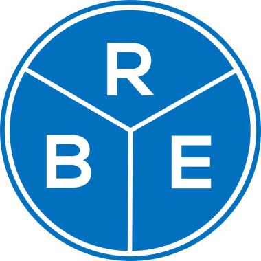 Beyaz arka planda RBE harfi logo tasarımı. RBE yaratıcı daire harfi logosu. RBE harf tasarımı.