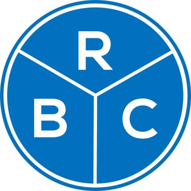 Beyaz arka planda RBC harf logosu tasarımı. RBC yaratıcı daire harfi logosu. RBC harf tasarımı.