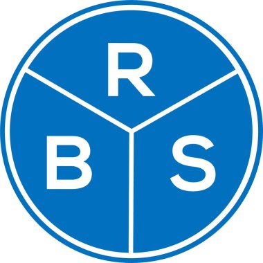 Beyaz arka planda RBS harf logosu tasarımı. RBS yaratıcı daire harfi logosu konsepti. RBS harf tasarımı.