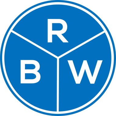 Beyaz arka planda RBW harf logosu tasarımı. RBW yaratıcı daire harfi logosu konsepti. RBW harf tasarımı.