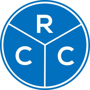 Beyaz arka planda RCC harf logosu tasarımı. RCC yaratıcı daire harfi logosu konsepti. RCC harf tasarımı.