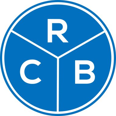 Beyaz arka planda RCB harfi logo tasarımı. RCB yaratıcı daire harfi logosu konsepti. RCB harf tasarımı.