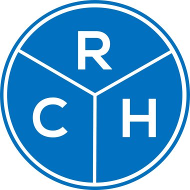 Beyaz arka planda RCH harfi logo tasarımı. RCH yaratıcı daire harfi logosu. RCH harf tasarımı.